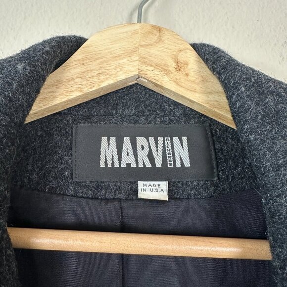 Marvin Richards Womens Medium Wool Coat Winter Jacket Classic Overcoat Gray - Picture 3 of 6